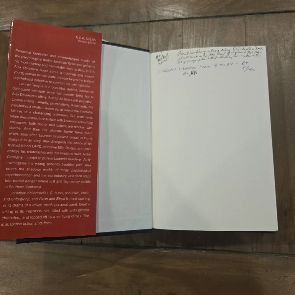 Jonathan Kellerman 'Flesh and Blood' Hardcover Book